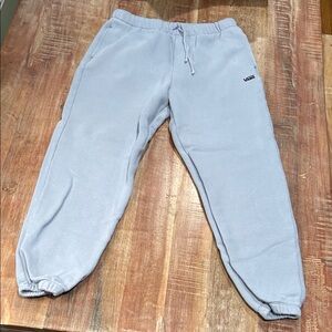 Vans Heather Drawstring Logo Fleece Joggers in Glacial Slate Blue